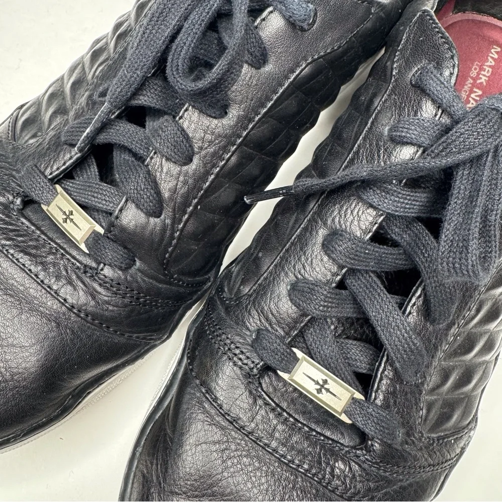 Mark Nason Fashion Sneakers Black Quilted Diamond Textured Leather Men’s US 11.5